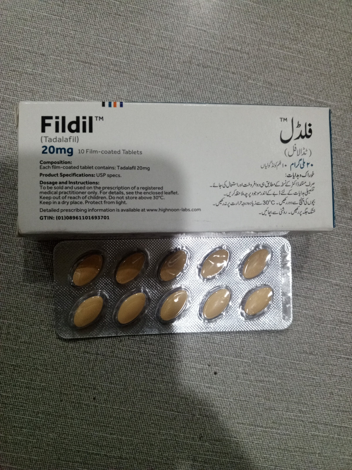 Tab. Fildil 20 mg ( Tadal@fil 20 mg ) 10 Tab .