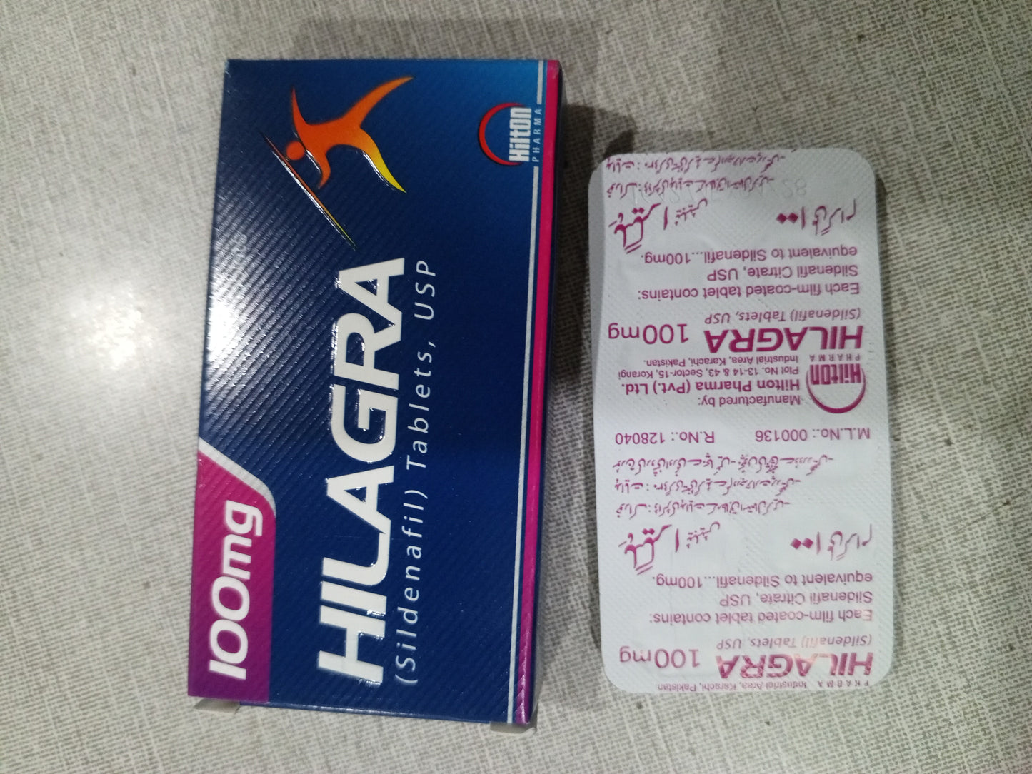 Hilagra 100 mg Tab | Silfenafil 100 mg Tab | 10 tab .
