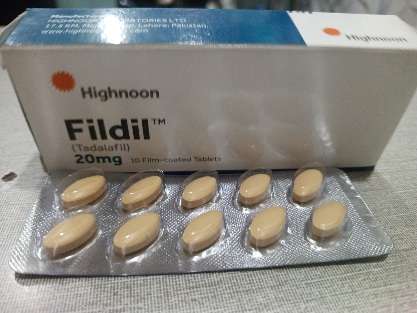 Tab. Fildil 20 mg ( Tadalafil 20 mg ) 10 Tab .