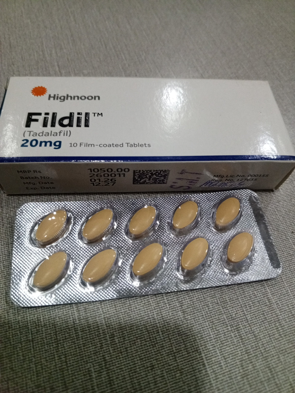 Tab. Fildil 20 mg ( Tadalafil 20 mg ) 10 Tab .